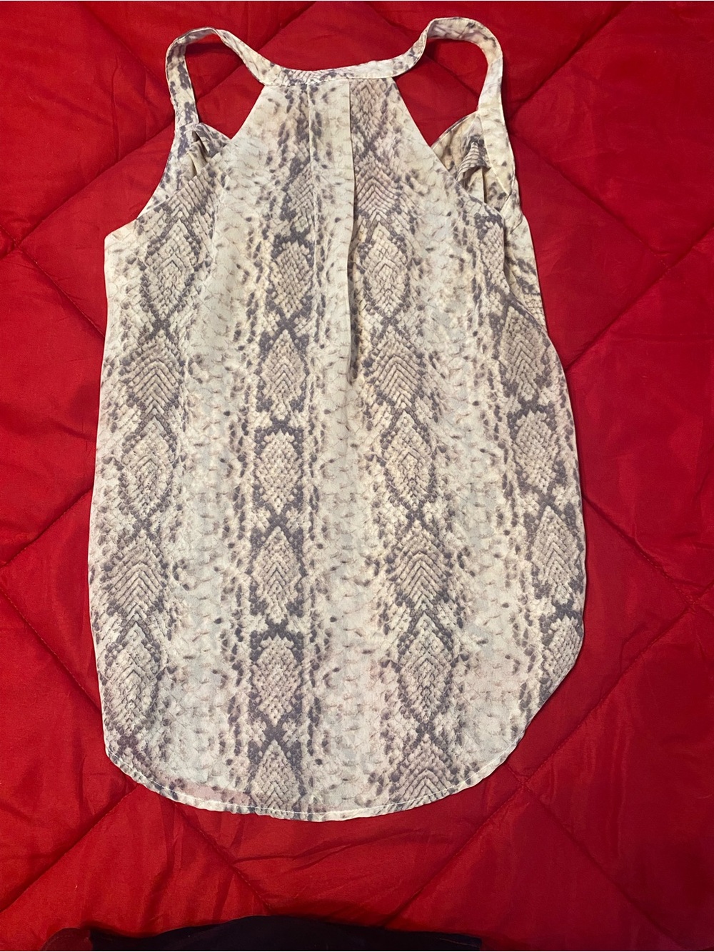 Size Small Japna Gray Snake-Print Halter Camisole high-low sheer evening office - Picture 6 of 9